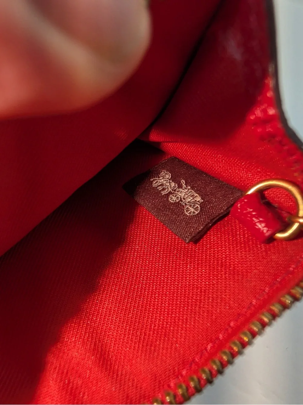 Coach red leather